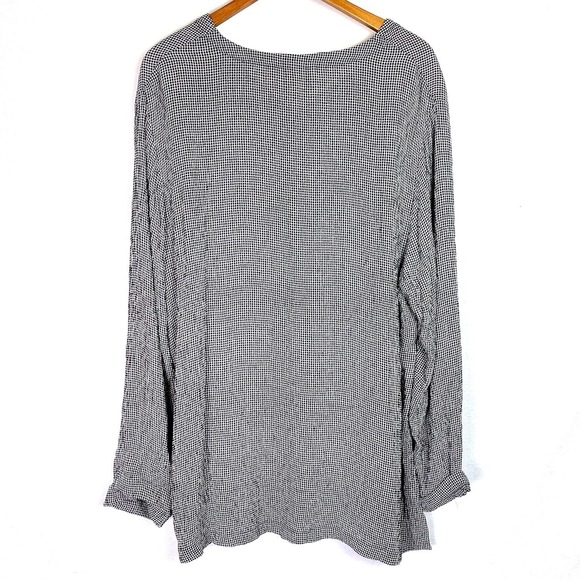 Eileen Fisher 2 Piece Skirt Set Gingham Sz L Button Up Long Sleeve Sz S Maxi EUC - Picture 5 of 8